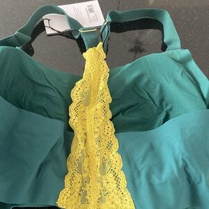 Knix NWT Teal and Yellow Lace Women's bralette